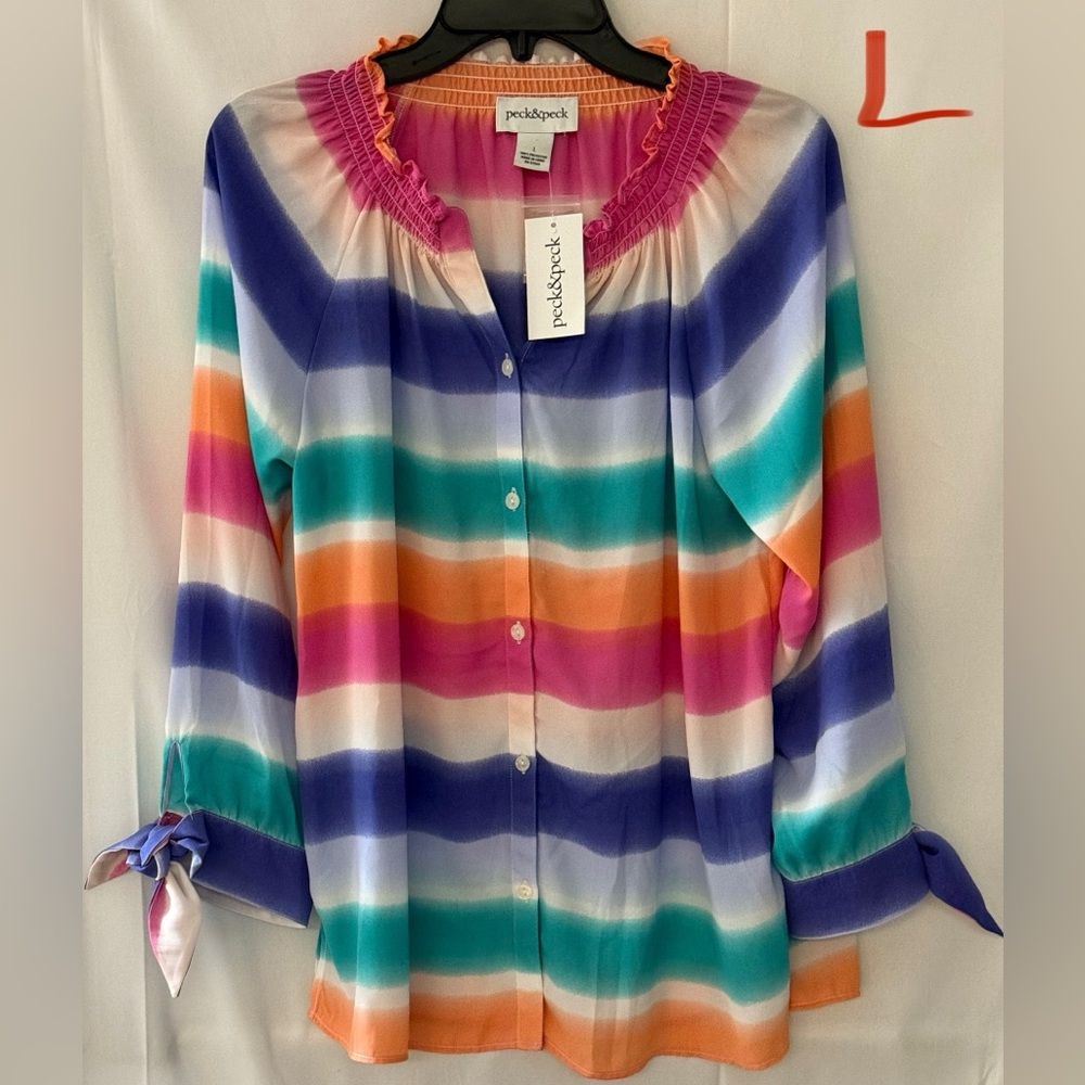 Peck & Peck Multicolor Striped Blouse